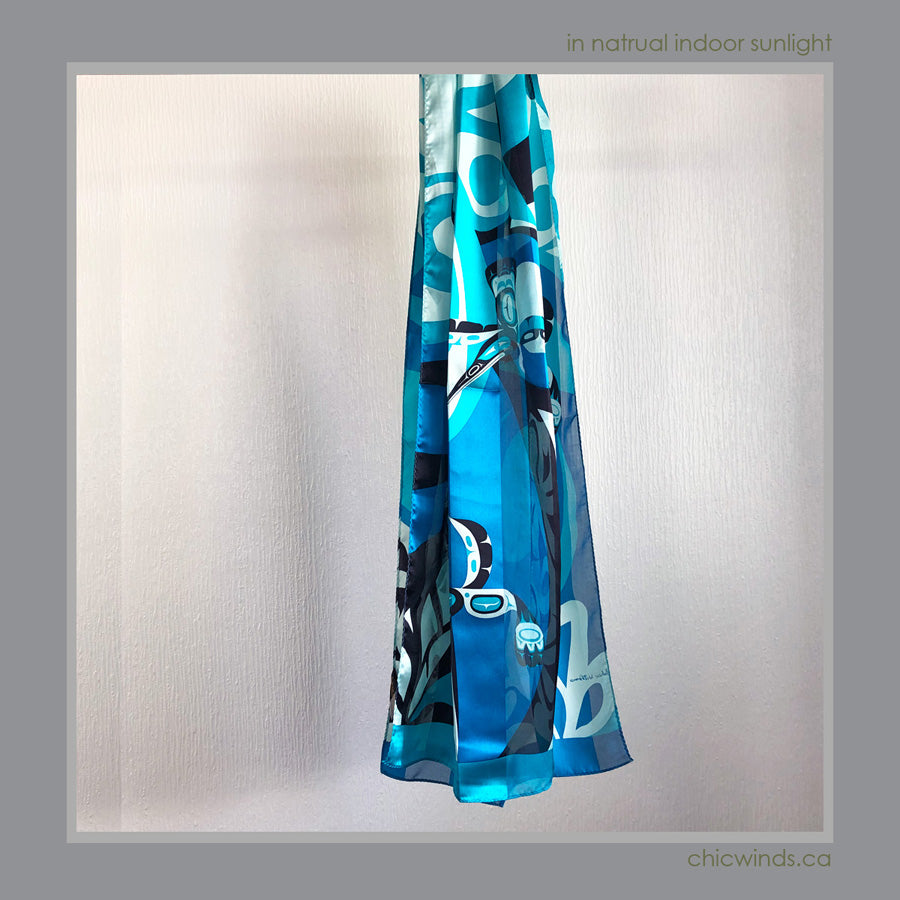 Native Art Hummingbird Silk Scarf