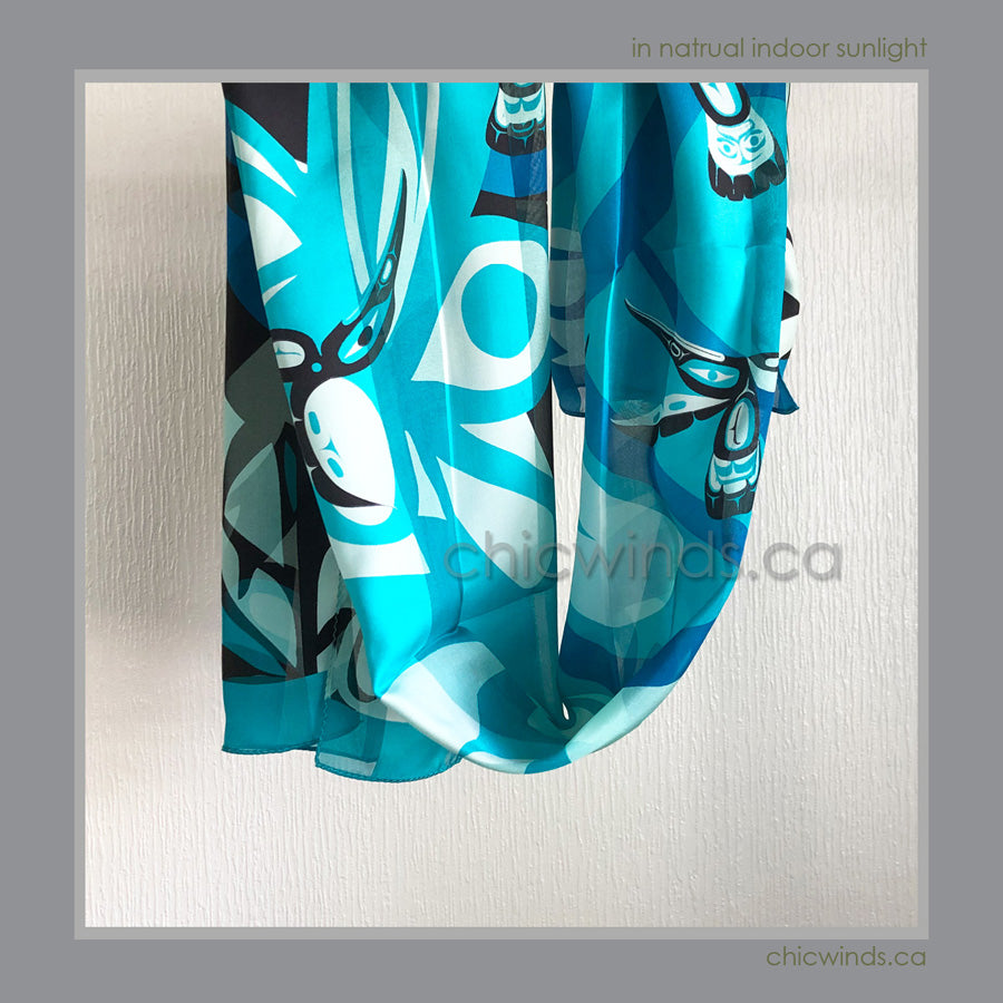 Native Art Hummingbird Silk Scarf