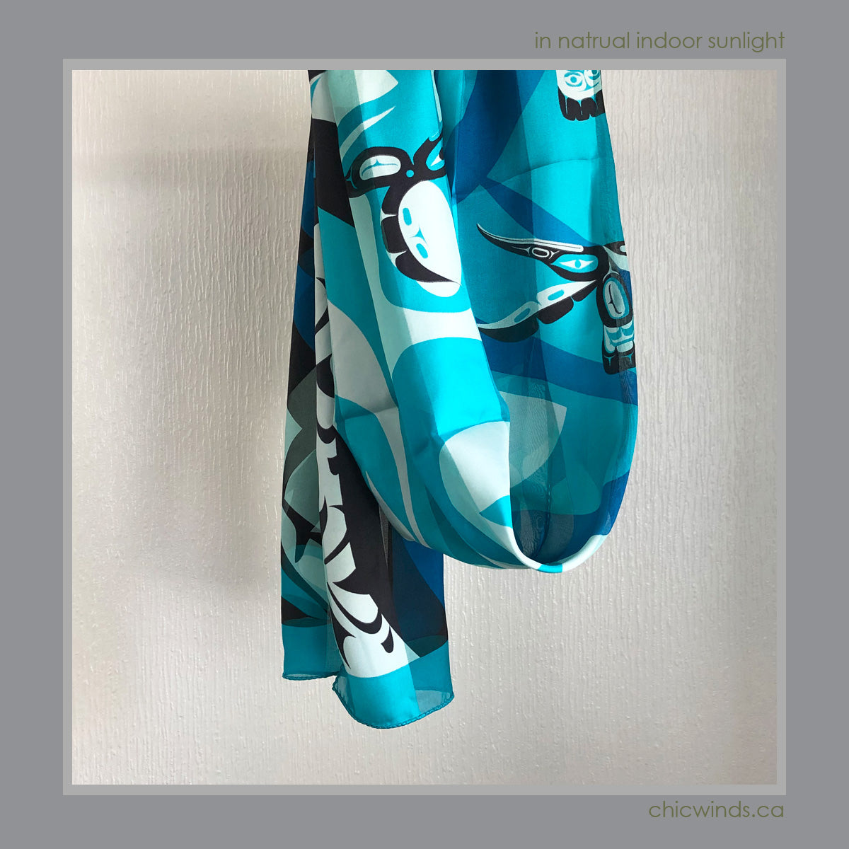 Native Art Hummingbird Silk Scarf