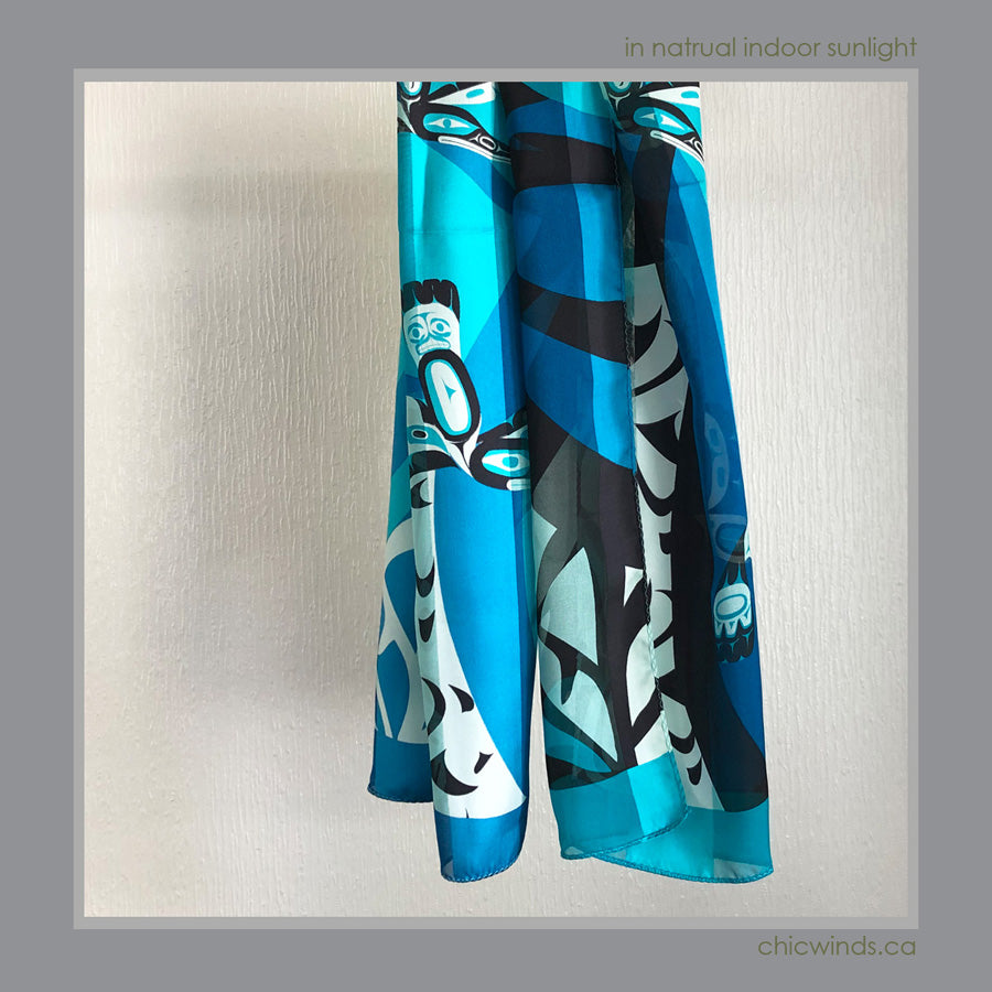 Native Art Hummingbird Silk Scarf