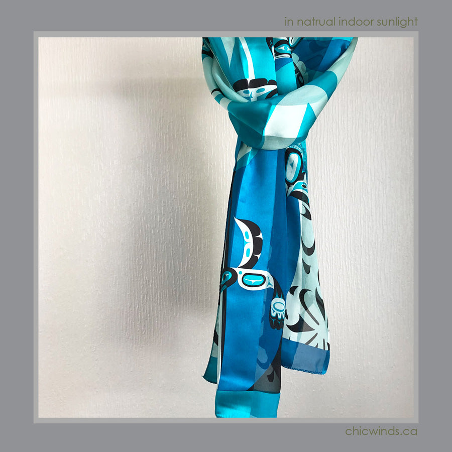 Native Art Hummingbird Silk Scarf