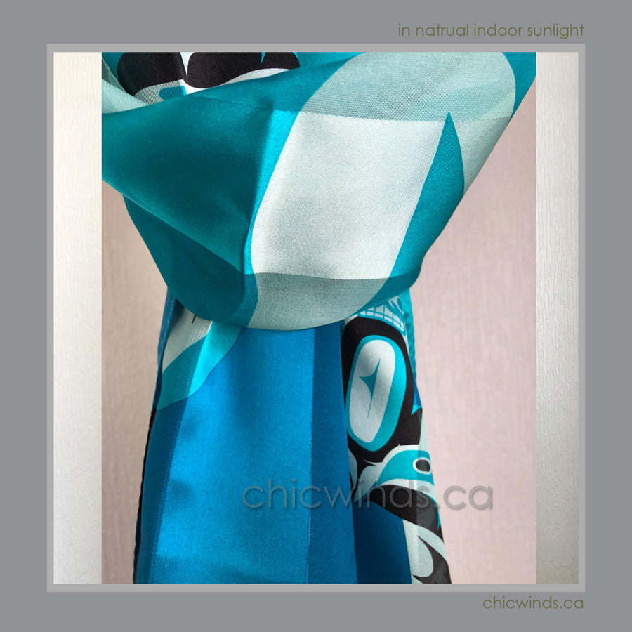 Native Art Hummingbird Silk Scarf
