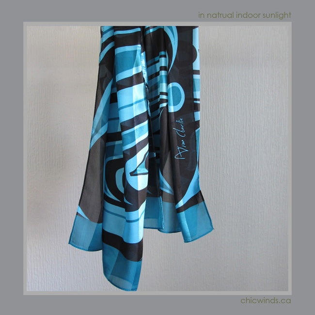 Native Art Scarf  "Wolf"