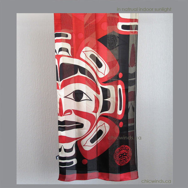 Native Art "Moon Mask" Silk Scarf