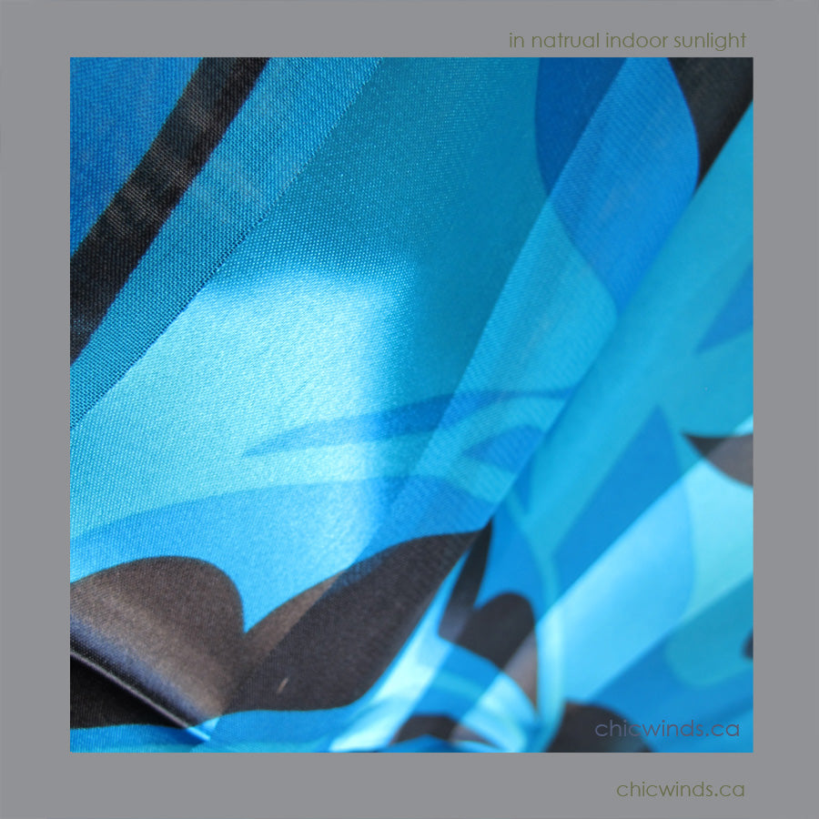 Anthony Joseph Poly Satin Salmon Scarf (Turquoise/Red/Purple)