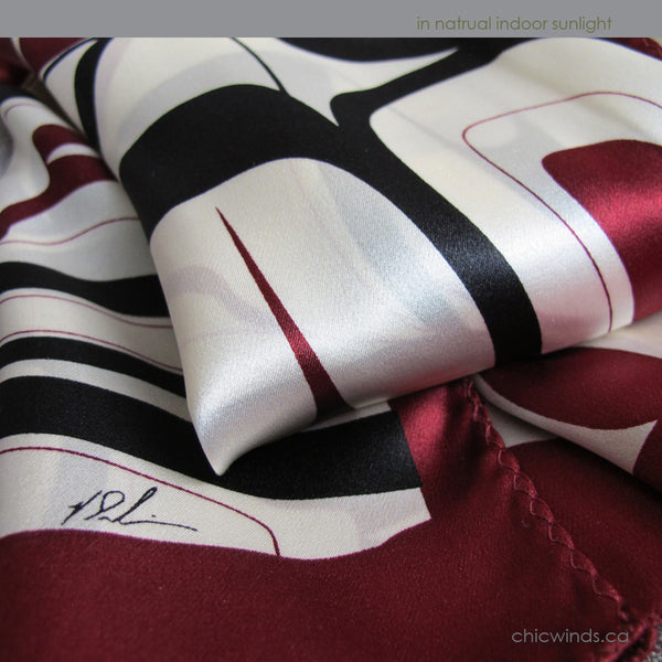 Kelly Robinson Abstract Eagle Silk Scarf (red/white/black)