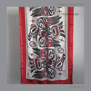 Bill Helin Native Art Silk Scarf - Raven (Classic)