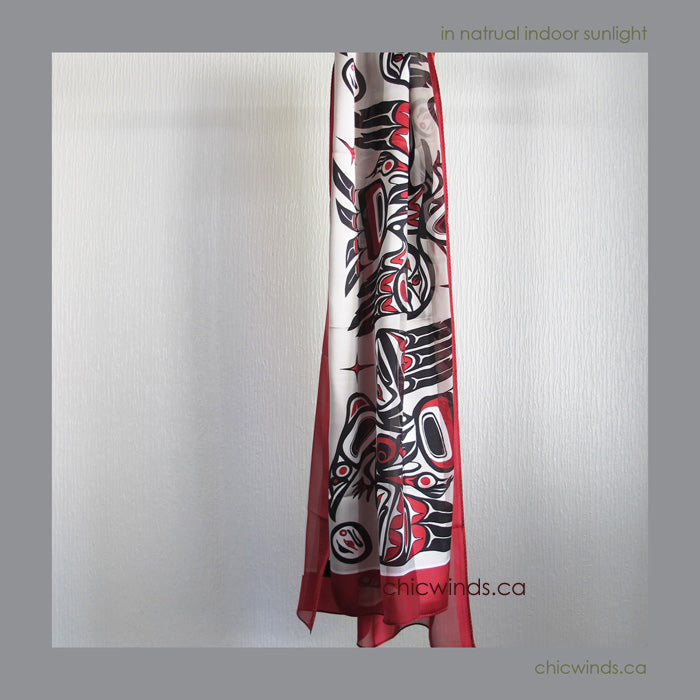 Bill Helin Native Art Silk Scarf - Raven (Classic)