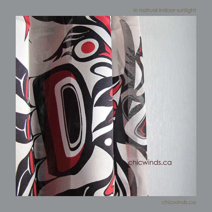 Bill Helin Native Art Silk Scarf - Raven (Classic)