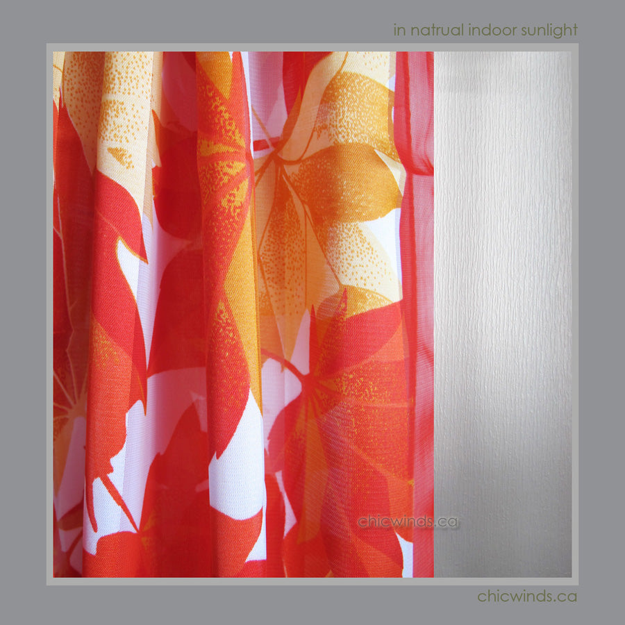Maple leaf scarf ( Red )
