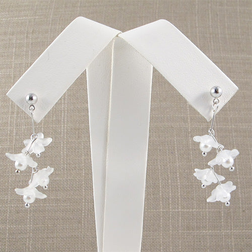 Handcrafted flower drop earrings