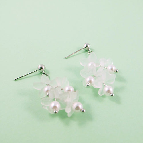 Handcrafted flower drop earrings