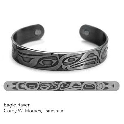 Silver Copper Bracelet: Eagle & Raven