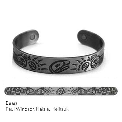 Silver Copper Bracelet: Bears