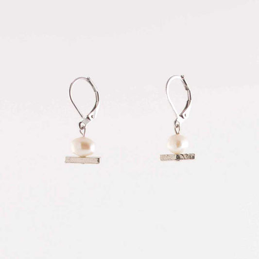 Anne Marie-Pearl, Pewter Earrings