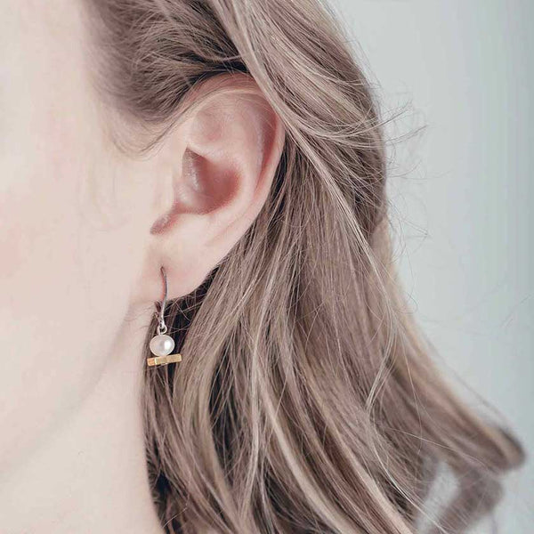 Anne Marie-Pearl, Pewter Earrings