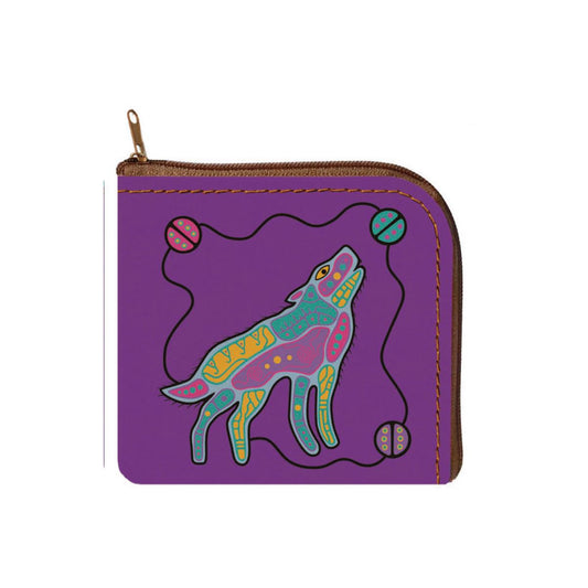 Howling Wolf Coin Purse by Jason Adair