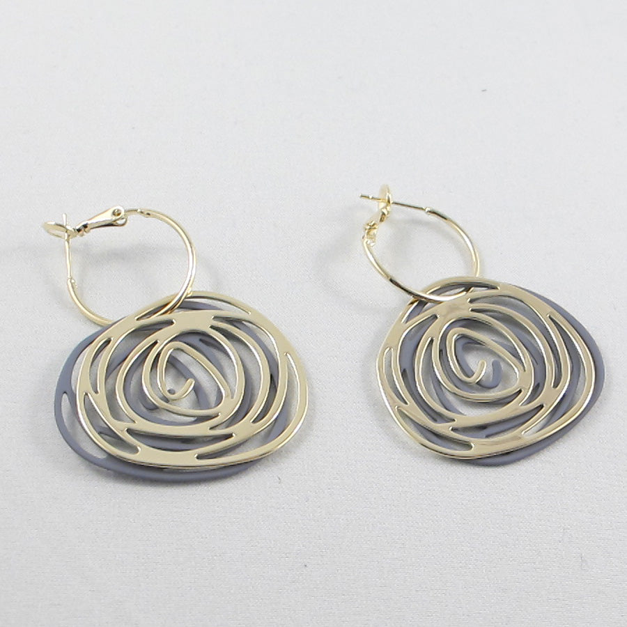 4 in 1 rose hoop drop earrings