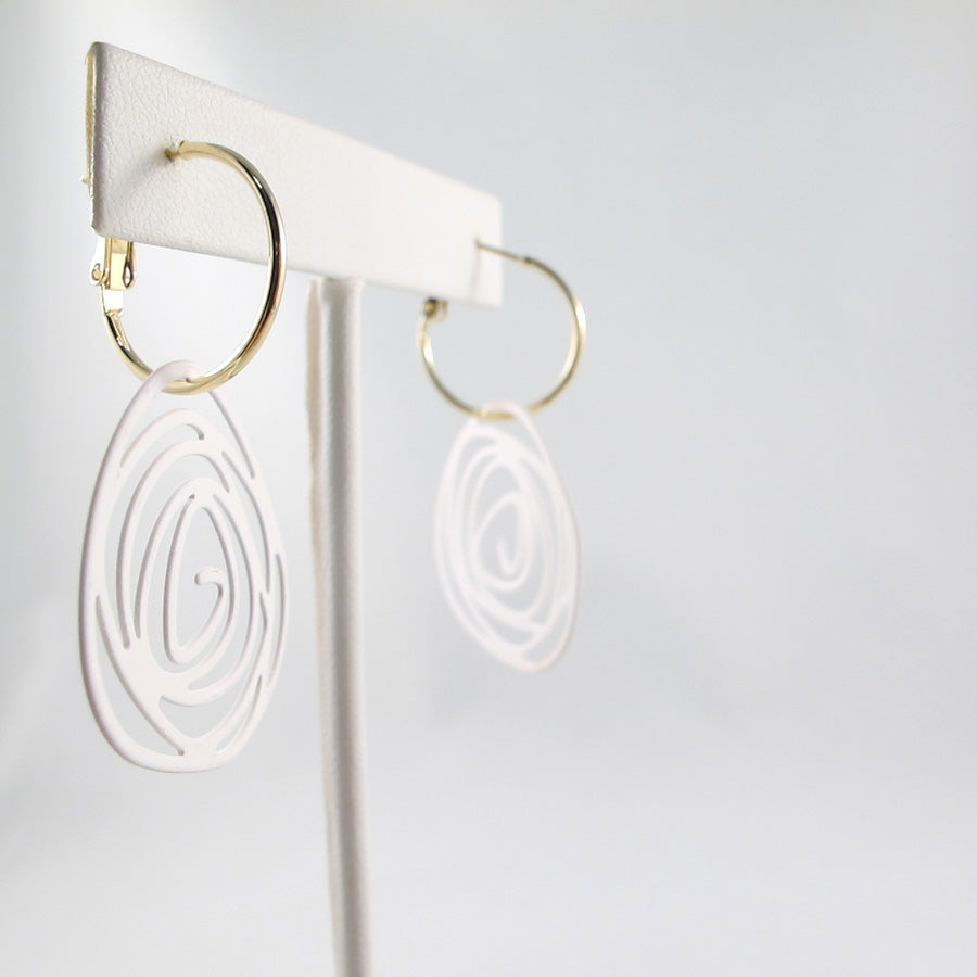 4 in 1 rose hoop drop earrings