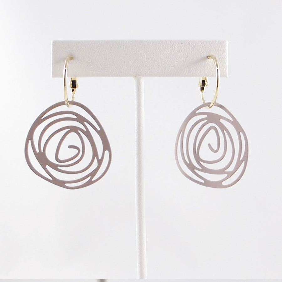 4 in 1 rose hoop drop earrings