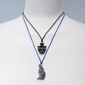 Enamel necklaces - Wolf, Arrowhead