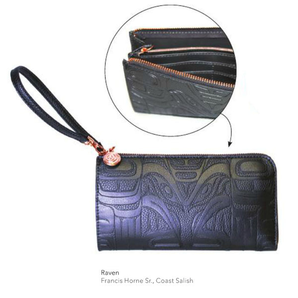 Embossed fashion clutches: Raven