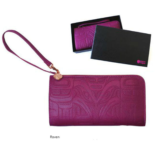 Embossed fashion clutches: Raven