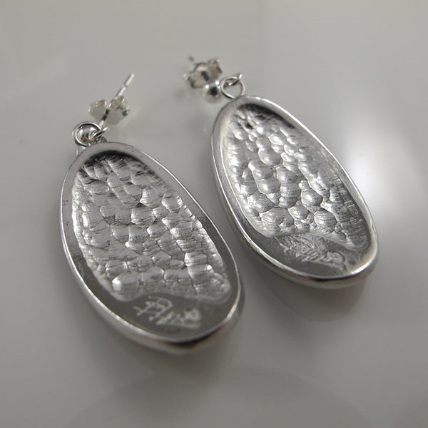 Native Art Silver Earrings - Orca
