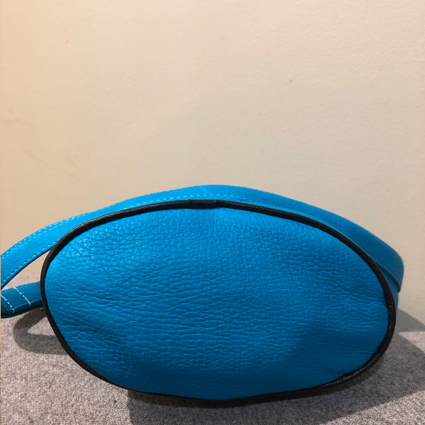 Deerskin Leather Compact Crossbody Bag - Bear Box (Turquoise)