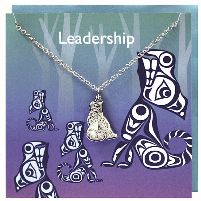 Art charm stainless steel necklace with card - Leadership