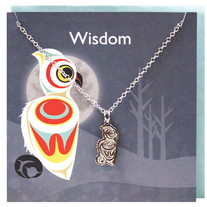 Art charm stainless steel necklace with card - Wisdom