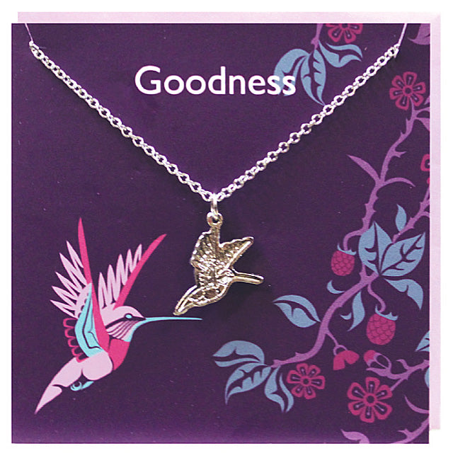 Art charm stainless steel necklace with card - Goodness