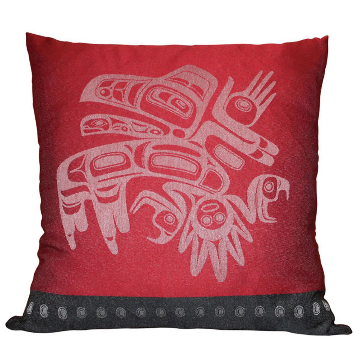 Native Home Decorative Pillow Cover - "Running Raven" by Morgan Asoyuf