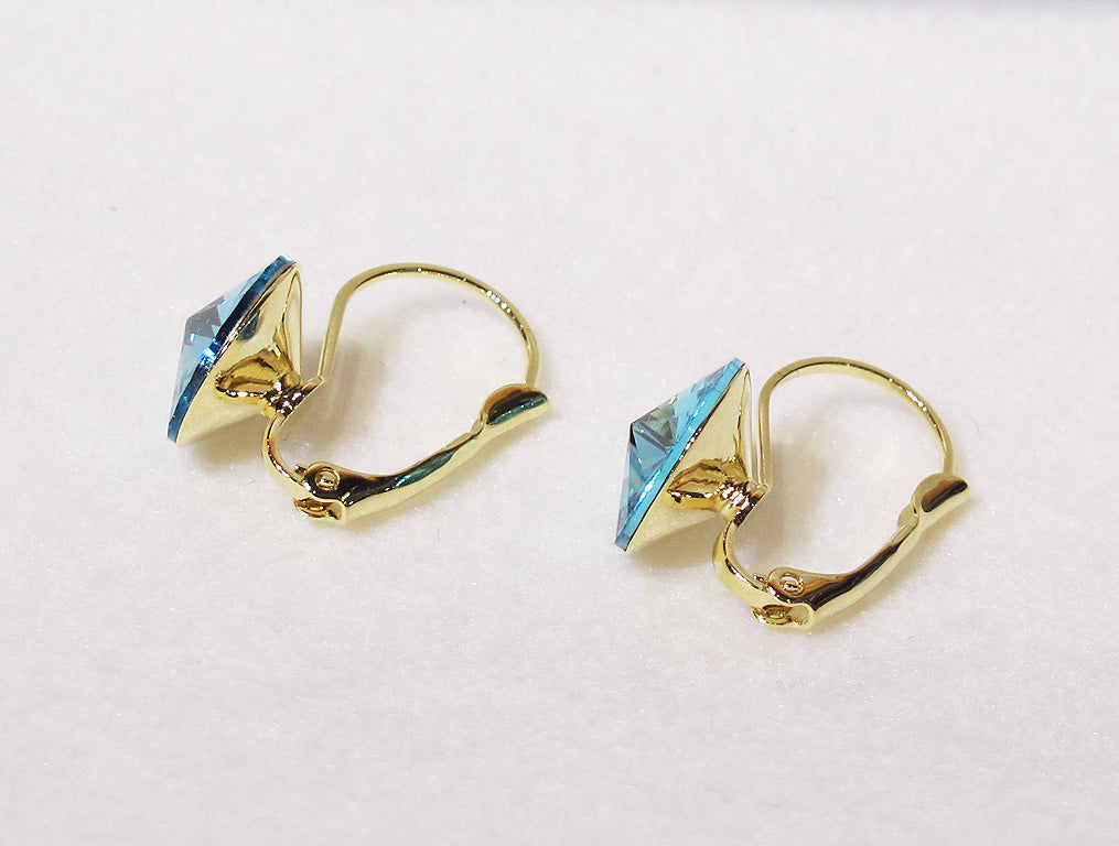 Solitaire Swarovski Crystal Earrings - Turquoise