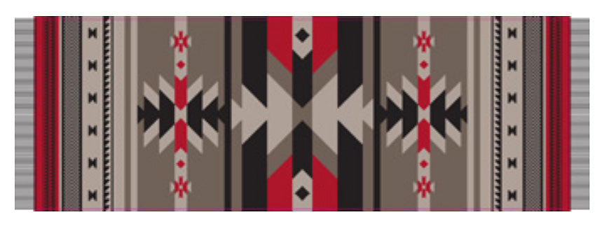 Salish Weaving Shawl with North West Frist Nation Art Design (Black/Red)