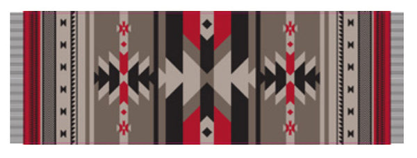 Salish Weaving Shawl with North West Frist Nation Art Design (Black/Red)
