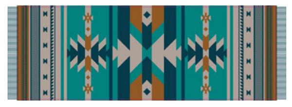Salish Weaving Shawl with North West Frist Nation Art Design (Teal)
