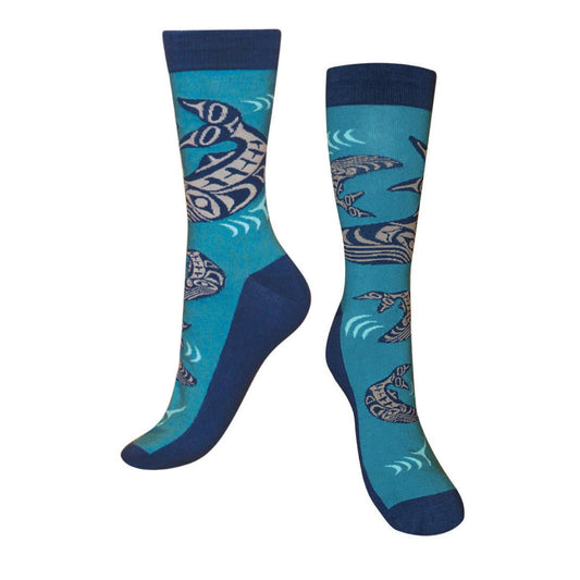 Humpback Whales Art Socks by Ben Houstie