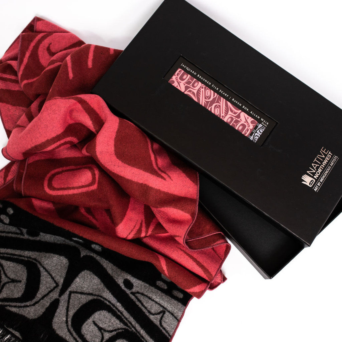 Brushed Silk Scarf - Raven Box by Allan Weir