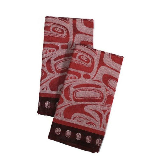 Indigenous Art 2-Piece Napkins Set - "Running Raven" by Morgan Asoyuf