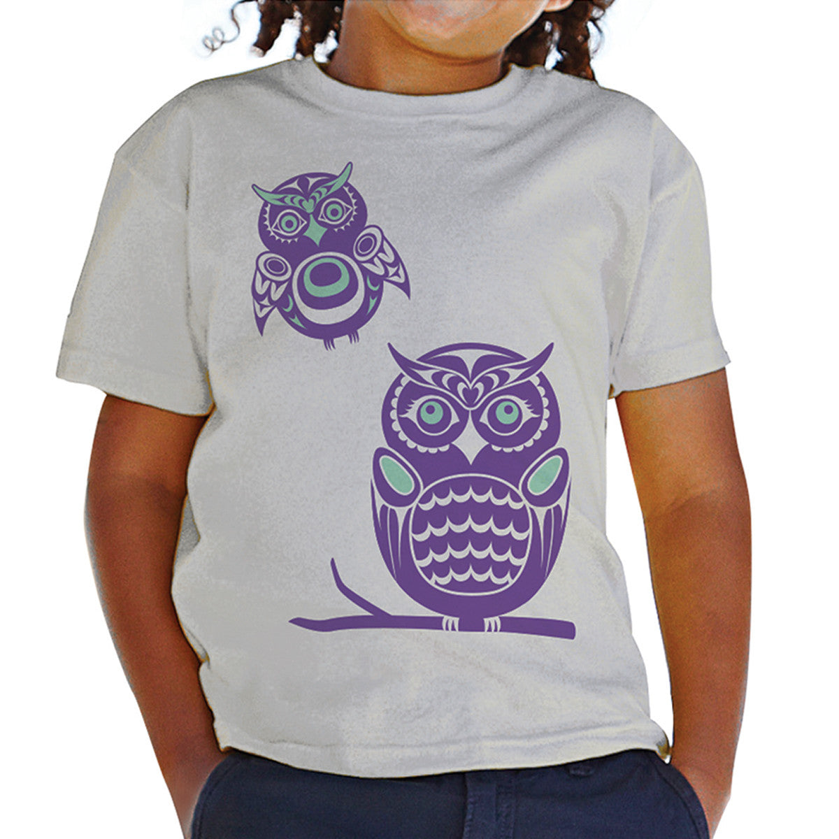 Youth Cotton T-shirt, Owls by Simone Diamond