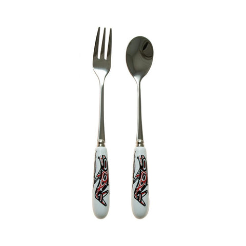 Ceramic Fork & Spoon Set Killer Whale