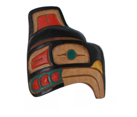 Native Woodcarving Eagle Brooch