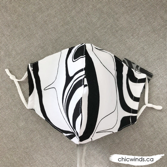 Eagle Cotton Face Mask Black/White