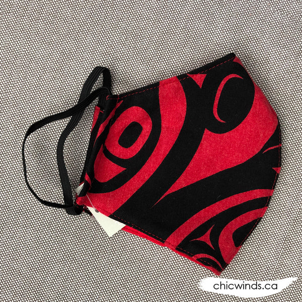 Whale Cotton Face Mask Red