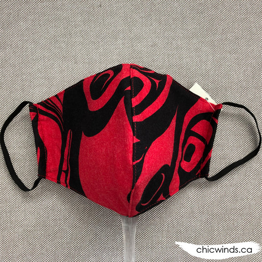 Whale Cotton Face Mask Red