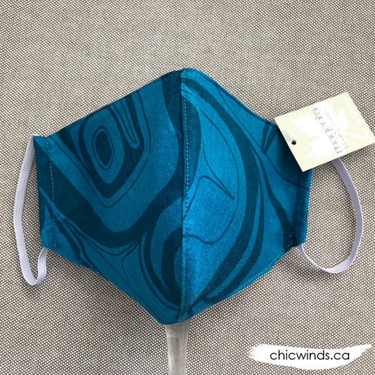Raven Cotton Face Mask Turquoise