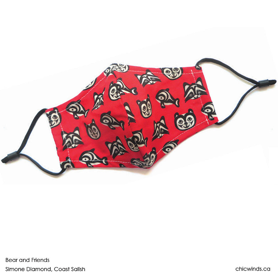 Kids Cotton Face Masks - Bear and Friends