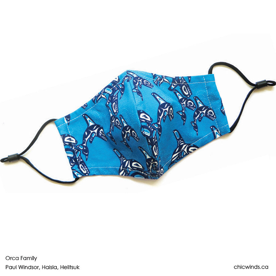 Kids Cotton Face Masks - Orca Family