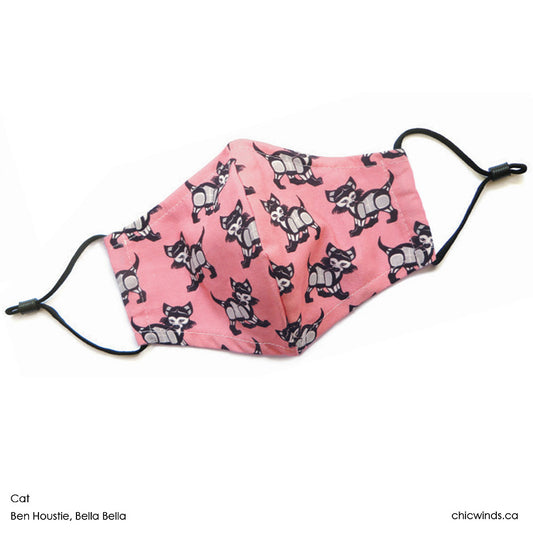 Kids Cotton Face Masks - Cat